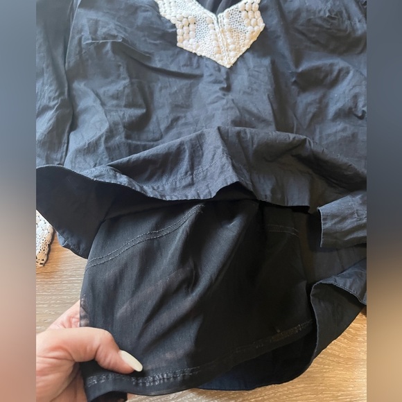 NYDJ Dark Black Women's Fitted Tunic Top 3/4 Sleeve sz Small - Picture 7 of 10